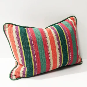 Multi Stripe Calico Pillow