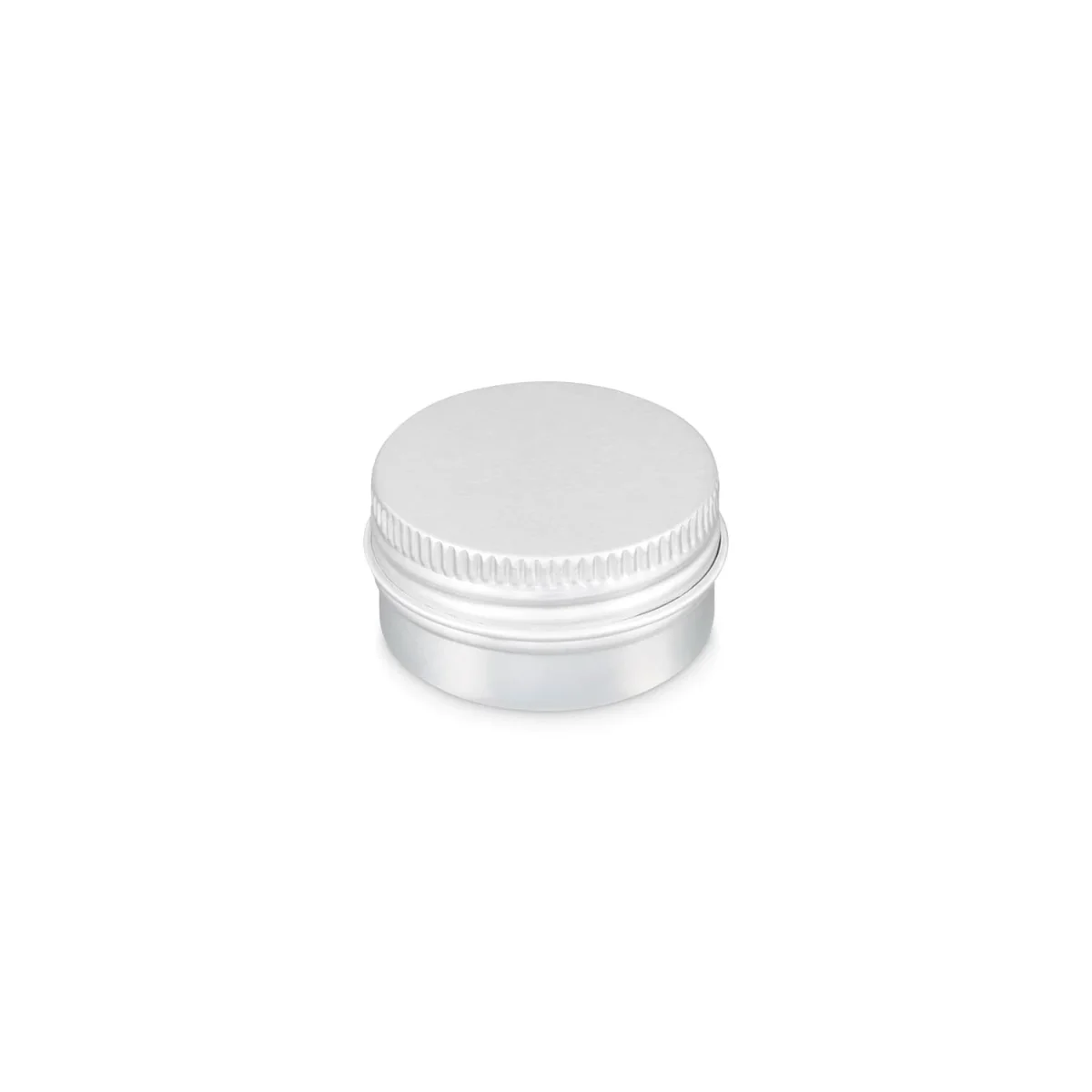 Round Aluminium Tin Container With EPE Lined Screw Lid In Silver Or Black - Image 4