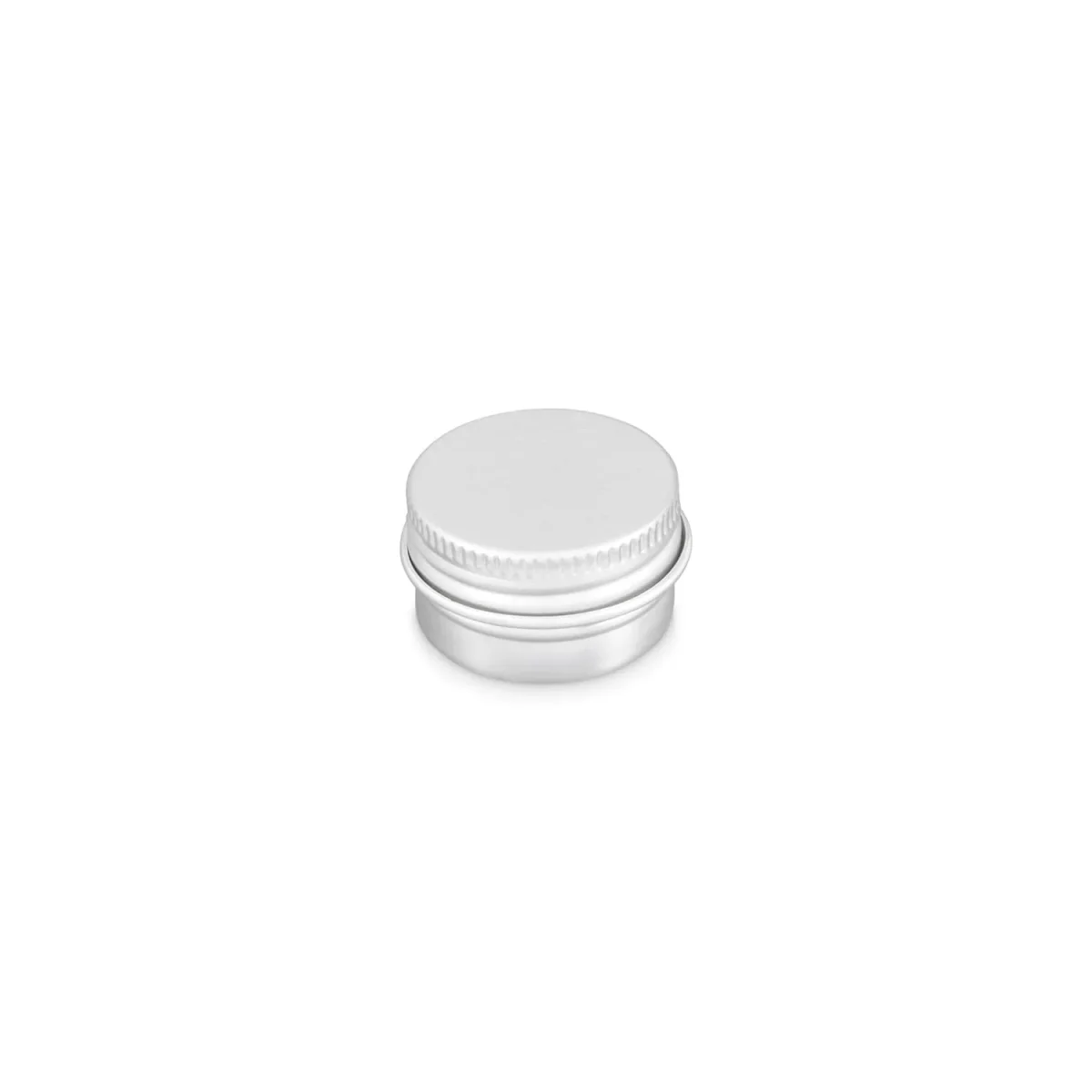 Round Aluminium Tin Container With EPE Lined Screw Lid In Silver Or Black - Image 3