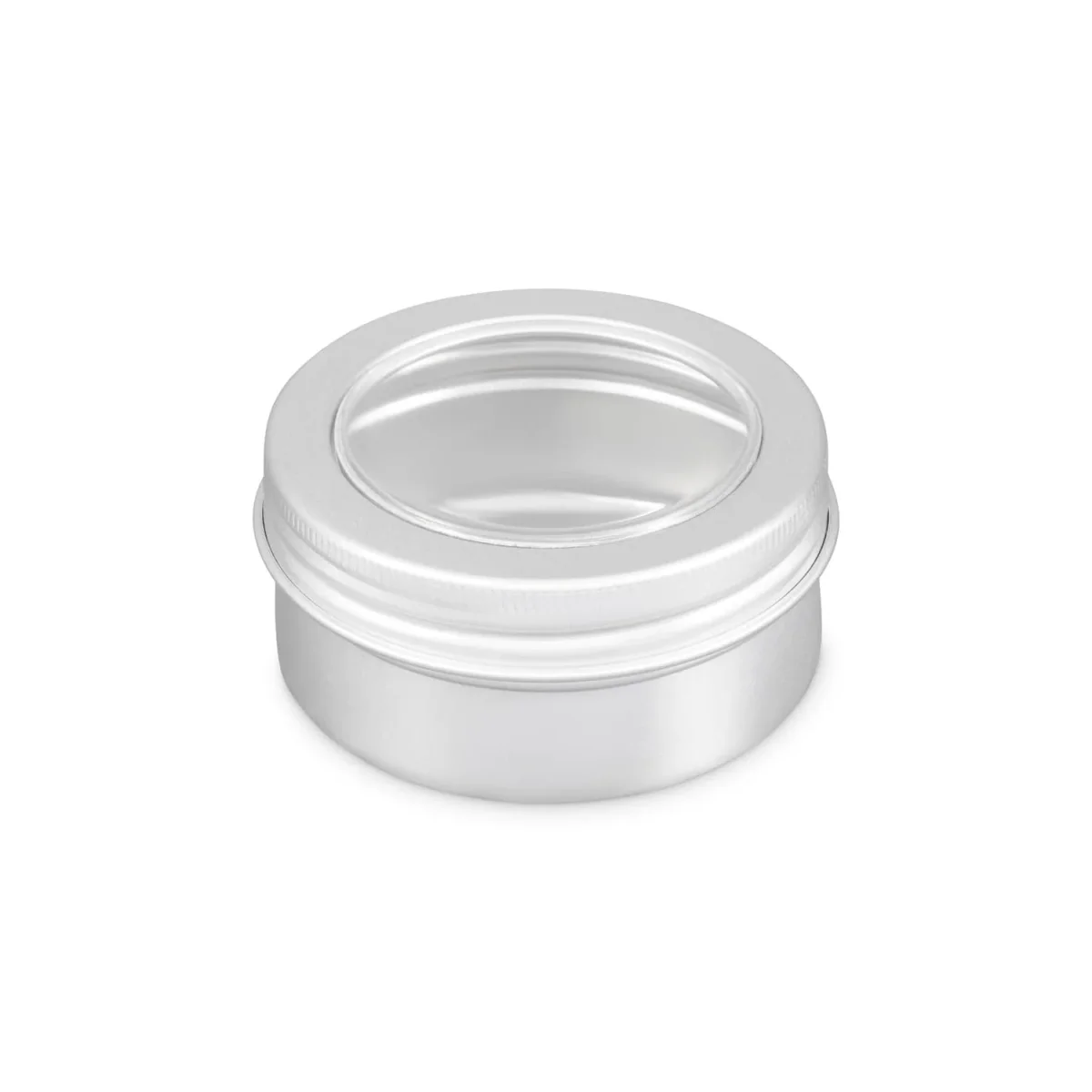 Round Aluminium Tin Container With EPE Lined Screw Lid In Silver Or Black - Image 8